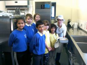 ECO Team taste the amazing Apple Crumble made in our Kitchen with our very own Apples