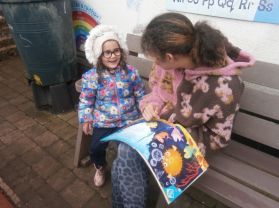 World Book Day - P7 reading to P1 and Nursery