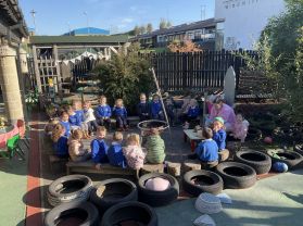 Busy, busy nursery children. 