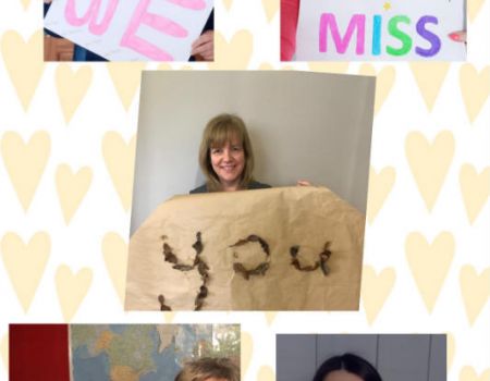 All the nursery staff made a message for the class & their families.